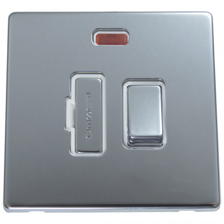 13A Fused Spur Switch with LED Polished Chrome Screwless