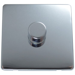 250 Watt 1 Gang 2 Way Dimmer Switch Polished Chrome Screwless