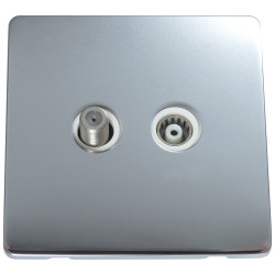 Isolated Satellite Coaxial Socket Screwless Polished Chrome