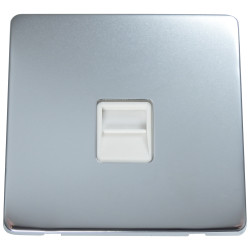 1 Gang Telephone Master Socket Polished Chrome Screwless