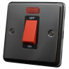 45A Cooker Switch Black Nickel with Neon