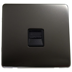 1 Gang Telephone Master Socket Black Nickel Screwless