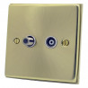 Isolated Satellite Coaxial Socket Satin Brass