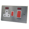 45A Cooker Switch 13A Switched Socket Satin Chrome