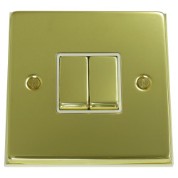 2 Gang 2 Way 10 Amp Light Switch Polished Brass