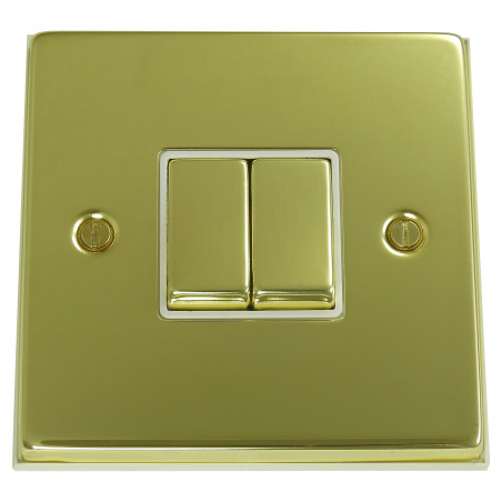 2 Gang 2 Way 10 Amp Light Switch Polished Brass