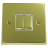 2 Gang 2 Way 10 Amp Light Switch Polished Brass