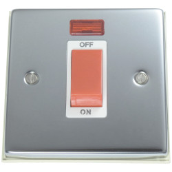 45A Cooker Switch Polished Chrome with Neon