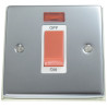 45A Cooker Switch Polished Chrome with Neon