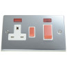 45A Cooker Switch 13A Switched Socket Polished Chrome