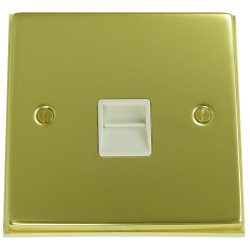 1 Gang Telephone Master Socket Polished Brass
