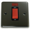 45A Cooker Switch Black Nickel with Neon