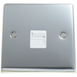1 Gang Telephone Master Socket Polished Chrome