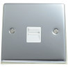 1 Gang Telephone Master Socket Polished Chrome