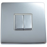 2 Gang 2 Way 10 Amp Light Switch Polished Chrome Screwless