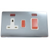 45A Cooker Switch 13A Switched Socket Polished Chrome Screwless