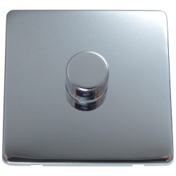 250 Watt 1 Gang 2 Way Dimmer Switch Polished Chrome Screwless