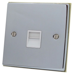 1 Gang Telephone Master Socket Polished Chrome