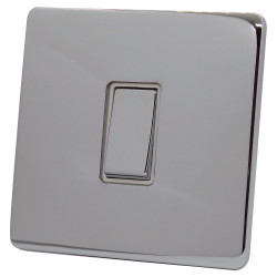 1 Gang 2 Way 10 Amp Light Switch Polished Chrome Screwless