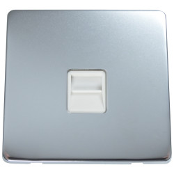 1 Gang Telephone Master Socket Polished Chrome Screwless