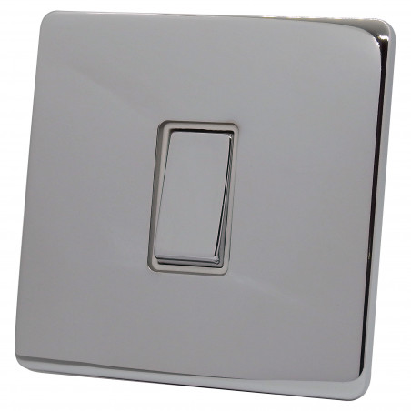 1 Gang 2 Way 10 Amp Light Switch Polished Chrome Screwless