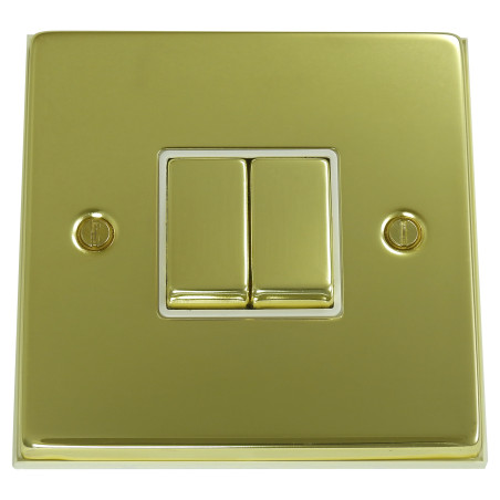 2 Gang 2 Way 10 Amp Light Switch Polished Brass