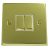 2 Gang 2 Way 10 Amp Light Switch Polished Brass
