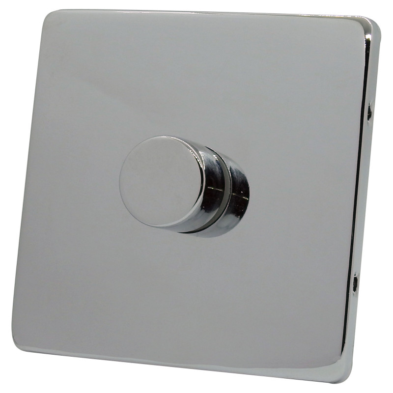 250 Watt 1 Gang 2 Way Dimmer Switch Polished Chrome Screwless