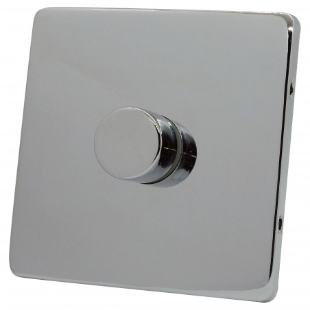 250 Watt 1 Gang 2 Way Dimmer Switch Polished Chrome Screwless