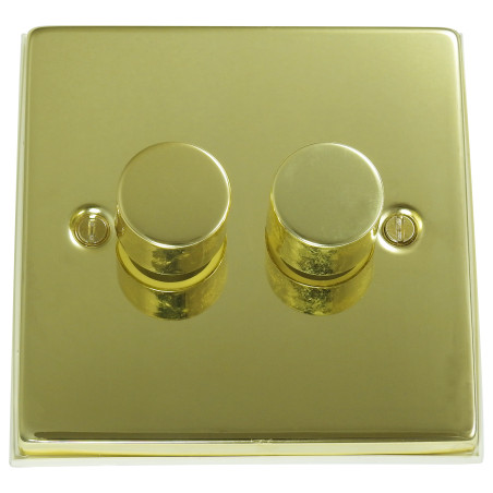 400 Watt 2 Gang 2 Way Dimmer Switch Polished Brass