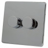 2 Gang 2 Way 400 Watt Screwless Dimmer Switch Polished Chrome
