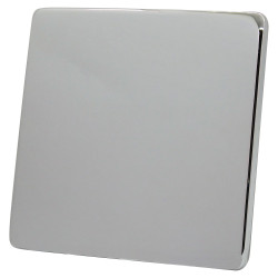 1 Gang Blanking Plate Polished Chrome Screwless