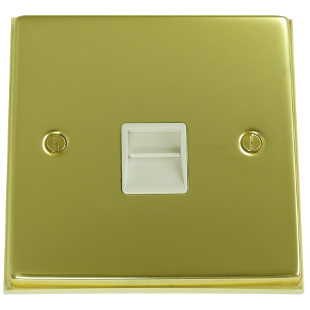 1 Gang Telephone Master Socket Polished Brass