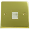 1 Gang Telephone Master Socket Polished Brass