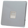 1 Gang Telephone Master Socket Polished Chrome Screwless