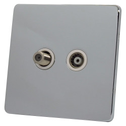 Isolated Satellite Coaxial Socket Screwless Polished Chrome