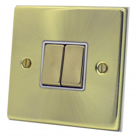 2 Gang 2 Way 10 Amp Light Switch Satin Brass