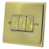 3 Gang 2 Way 10 Amp Light Switch Satin Brass