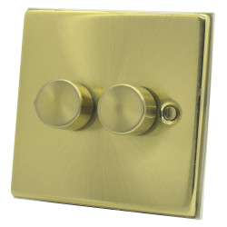 400 Watt 2 Gang 2 Way Dimmer Switch Satin Brass