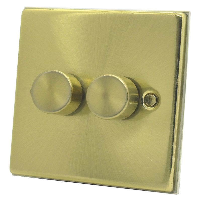 400 Watt 2 Gang 2 Way Dimmer Switch Satin Brass