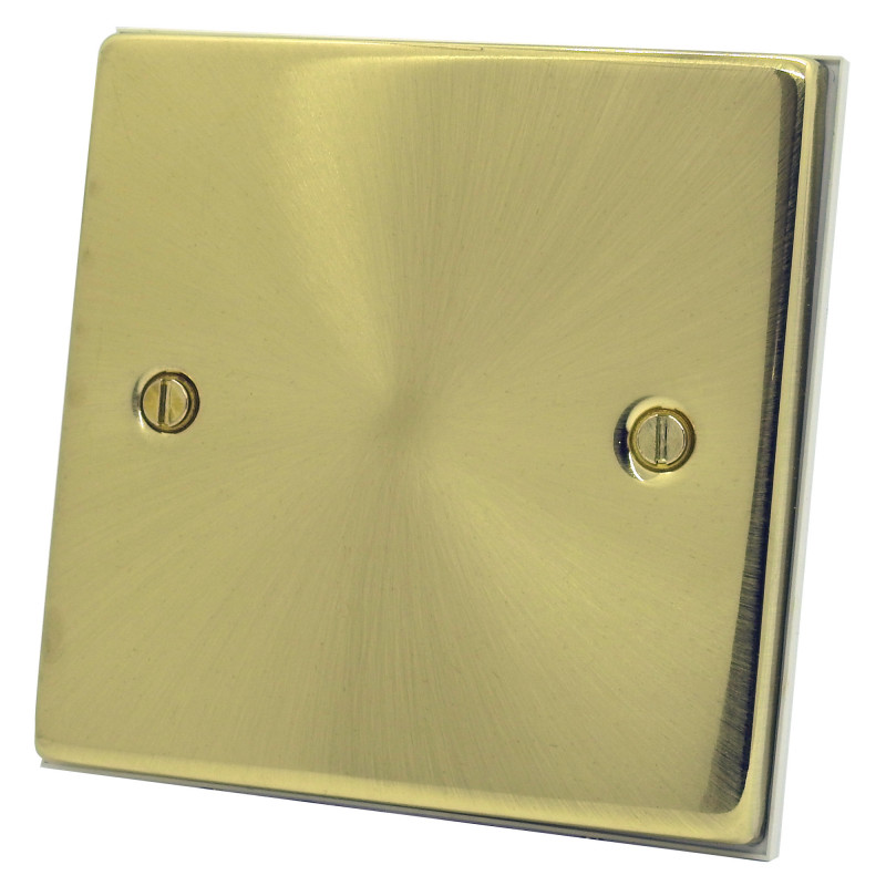 1 Gang Blanking Plate Satin Brass