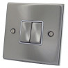 2 Gang 2 Way 10 Amp Light Switch Satin Chrome