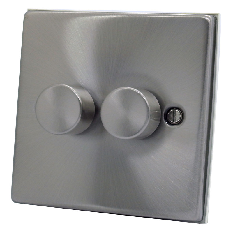 400 Watt 2 Gang 2 Way Dimmer Switch Satin Chrome