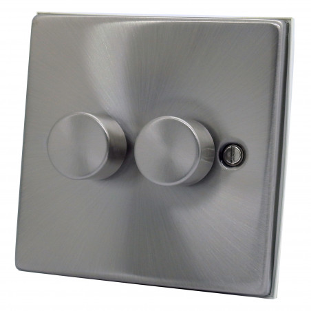 400 Watt 2 Gang 2 Way Dimmer Switch Satin Chrome