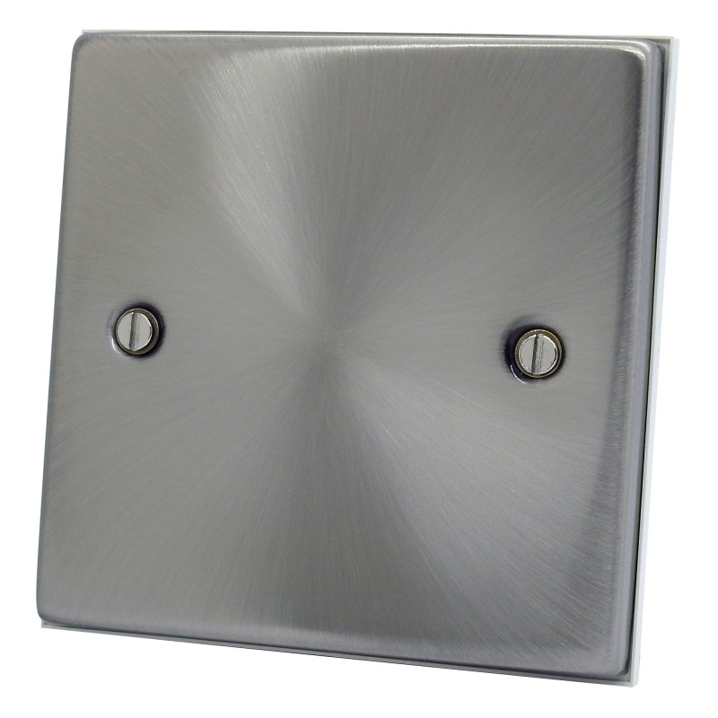 1 Gang Blanking Plate Satin Chrome