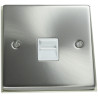 1 Gang Telephone Socket Secondary Slave Satin Chrome