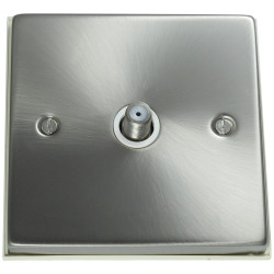 Isolated Satellite Single Socket Satin Chrome