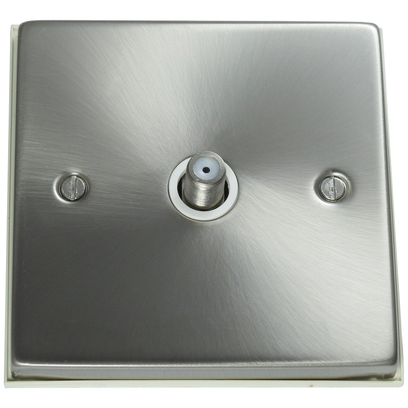 Isolated Satellite Single Socket Satin Chrome