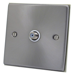 Isolated Satellite Single Socket Satin Chrome