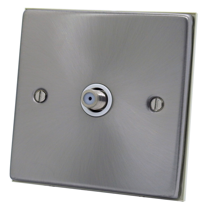Isolated Satellite Single Socket Satin Chrome